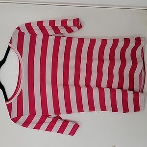 Lularoe Gigi shirt, medium, pink/white stripes